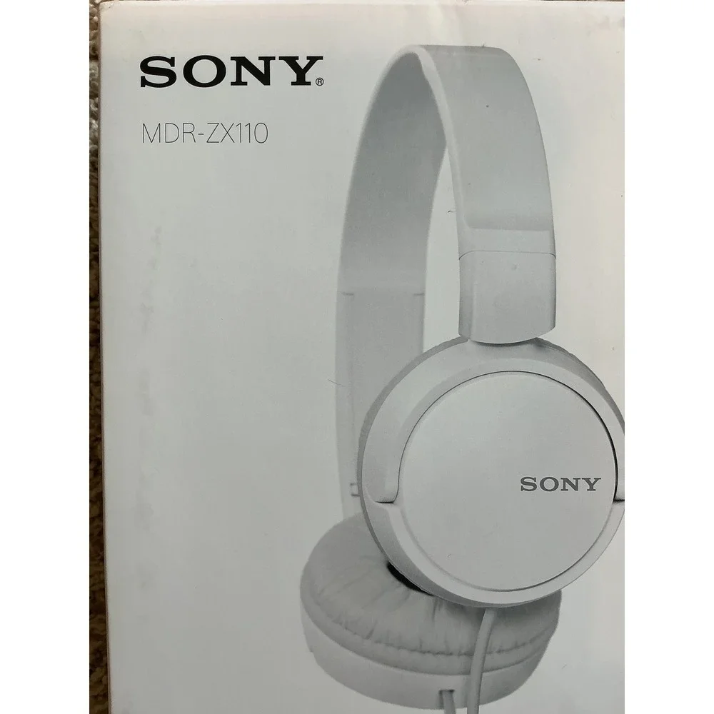 Sony MDR-ZX110 Wired On-Ear Headphones White Folding MDR-ZX110/WZUC